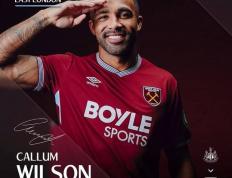 官方：西汉姆联免签纽卡斯尔前锋卡勒姆-威尔逊