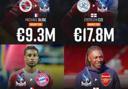 水晶宫2年卖双翼(yì)（奧(ào)利塞+埃泽）淨(jìng)赚超(chāo)1亿欧