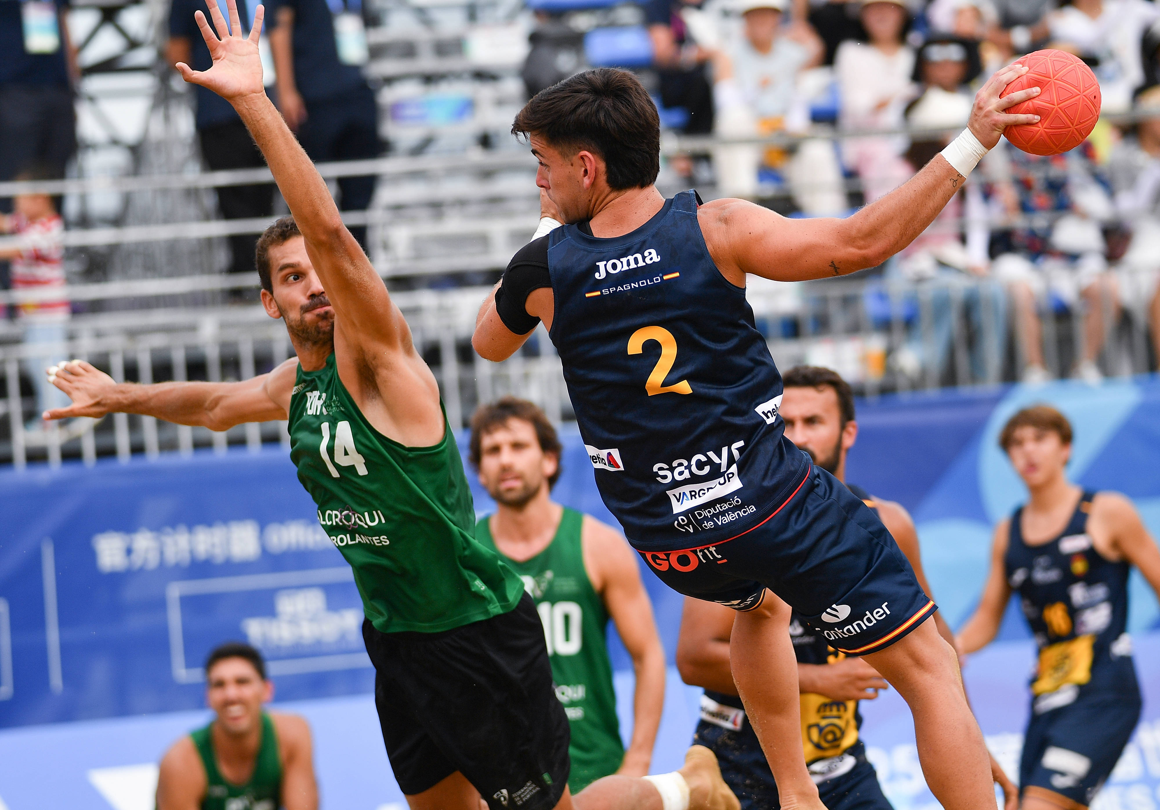 （成都世运会）沙滩手球(qiú)——男子半(bàn)决赛：葡萄牙隊(duì)胜西(xī)班牙隊(duì)